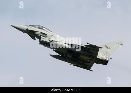 EF-2000 Eurofighter del XII gruppo Aeronautica militare «Italian Air Force», durante il NATO Tiger Meet presso Schleswig AB, Jagel, Germania, 7 giugno 2024 (foto di Cody Froggatt/News Images) Foto Stock