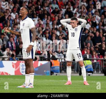 Londra, Regno Unito. 7 giugno 2024. Phil Foden, l'Inghilterra, guarda a dejected durante l'amichevole internazionale allo stadio di Wembley, Londra. Il credito per immagini dovrebbe essere: David Klein/Sportimage Credit: Sportimage Ltd/Alamy Live News Foto Stock