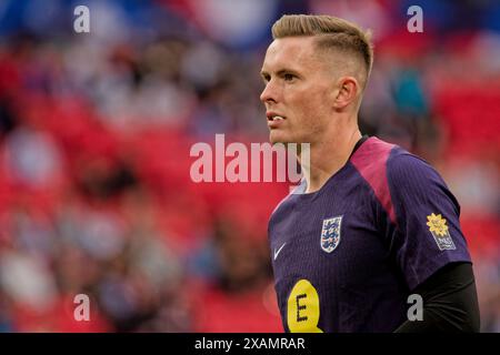 Londra, Regno Unito. 7 giugno 2024. Londra, Inghilterra, 07 giugno 2024: Dean Henderson (13 Inghilterra) si scalda prima dell'amichevole internazionale tra Inghilterra e Islanda allo stadio Wembley di Londra, Inghilterra. (Pedro Porru/SPP) credito: SPP Sport Press Photo. /Alamy Live News Foto Stock