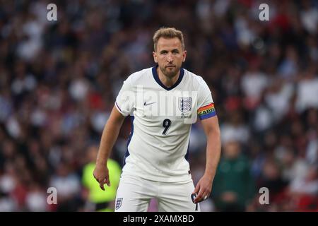 Londra, Regno Unito. 7 giugno 2024. Harry Kane (e) all'amichevole Inghilterra contro Islanda, allo stadio Wembley, Londra, Regno Unito il 7 giugno 2024. Crediti: Paul Marriott/Alamy Live News Foto Stock