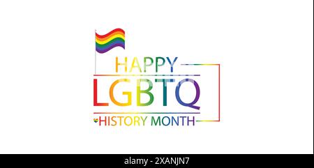 Festa colorata che illustra la ricca storia del mese LGBTQ attraverso il Flag Design Illustrazione Vettoriale