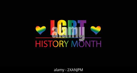 Festa colorata che illustra la ricca storia del mese LGBTQ attraverso il Flag Design Illustrazione Vettoriale