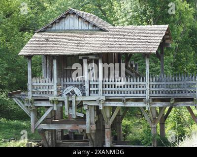 Saw and Grist Mill presso New Salem State Historic Site, Illinois Foto Stock