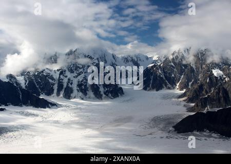 Alaska, Ghiacciaio nel Parco Nazionale di Denali, Stati Uniti Foto Stock