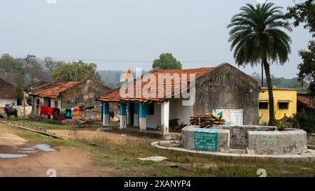 Villaggio agricolo rurale, Madhya Pradesh, India Foto Stock