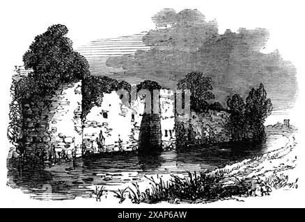 Leicester: Abbazia di Leicester, 1868. Veduta di '...le rovine dell'abbazia, un tempo celebrata, alla periferia della città, che, sebbene ora decaduta,...eppure attraggono con una strana realtà ai pensieri di chi la guarda. Le imponenti mura, forate qua e là con le murature, o fiancheggiate dai frammenti di Ruined towers...bring vividamente tornati alla mente i giorni in cui quella vasta area era coperta dagli edifici più nobili, e quando l'abate ad angolo governava in stato quasi regale. Viene ancora mostrata una vecchia porta, attraverso la quale si dice che Wolsey sia passato quando, "rotto dalle tempeste di stato, è venuto Foto Stock