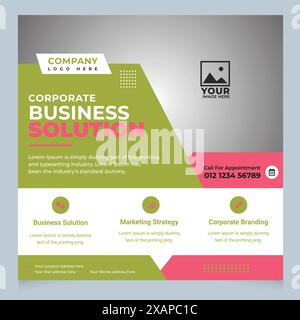 Modello di opuscolo aziendale, Layout di opuscoli aziendali creativi per marketing, pubblicità, promozione Illustrazione Vettoriale