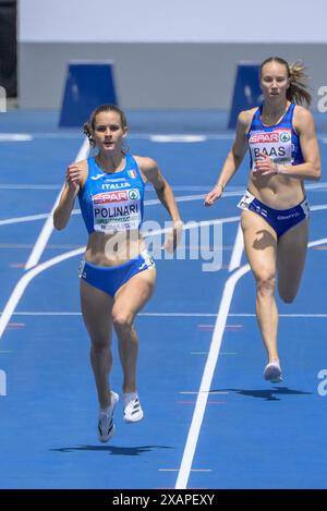 Roma, Italia. 8 giugno 2024. L'italiana Anna Polinari partecipa ai 400m Women's durante la 26a edizione dei Campionati europei di atletica leggera di Roma 2024 allo Stadio Olimpico di Roma, Italia - sabato 8 giugno 2024 - Sport, Atletica (foto di Fabrizio Corradetti/LaPresse) crediti: LaPresse/Alamy Live News Foto Stock