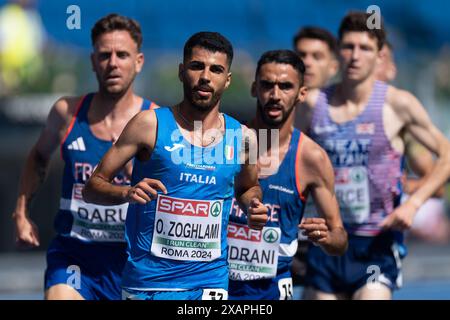 Roma, Italia. 8 giugno 2024. ROMA, ITALIA - 8 GIUGNO: L'italiano Osama Zoghlami gareggia nei 3000 m Steeplechase maschile durante la seconda giornata dei Campionati europei di atletica leggera - Roma 2024 allo Stadio Olimpico l'8 giugno 2024 a Roma. (Foto di Joris Verwijst/Agenzia BSR) credito: Agenzia BSR/Alamy Live News Foto Stock