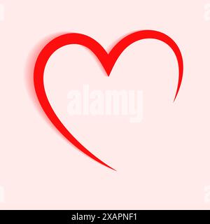 Contorno di un cuore semplice per San Valentino Illustrazione Vettoriale