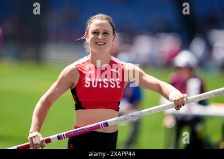 Roma, Italia. 8 giugno 2024. Roma, Italia, 8 giugno 2024: Pascale Stoecklin (Svizzera) durante l'evento del vault durante i Campionati europei di atletica leggera 2024 allo Stadio Olimpico di Roma, Italia. (Daniela Porcelli/SPP) credito: SPP Sport Press Photo. /Alamy Live News Foto Stock