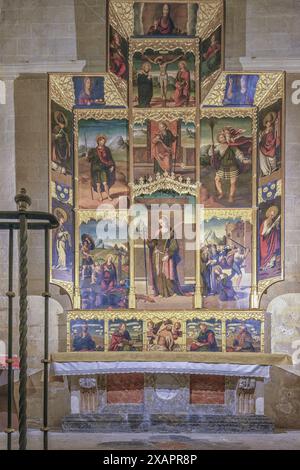 Cappella e pala d'altare di Santa Caterina d'Alessandria nella cattedrale della città di Orihuela, Alicante, Alacant, Comunità Valenciana, Spagna, Europa Foto Stock