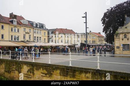 Centro storico di Valkenburg aan de Geul, autentica casa di Marna, Limburgo, Paesi Bassi. Foto Stock