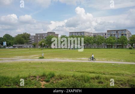 Alloggiamento di moderna architettura, Sittard, Limburgo, Paesi Bassi. Foto Stock