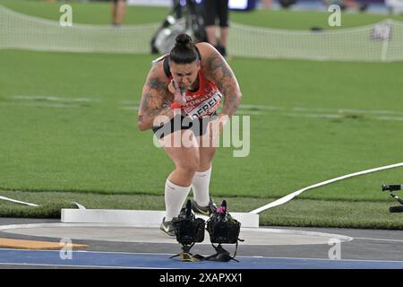 Stadio Olimpico, Roma, Italia. 7 giugno 2024. Campionati europei di atletica leggera 2024, giorno 1; Emel DEREL&#x130; in The Womens Shot, metti il credito finale: Action Plus Sports/Alamy Live News Foto Stock