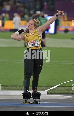 Stadio Olimpico, Roma, Italia. 7 giugno 2024. Campionati europei di atletica leggera 2024, giorno 1; Alina KENZEL nel tiro femminile ha assegnato il credito finale: Action Plus Sports/Alamy Live News Foto Stock