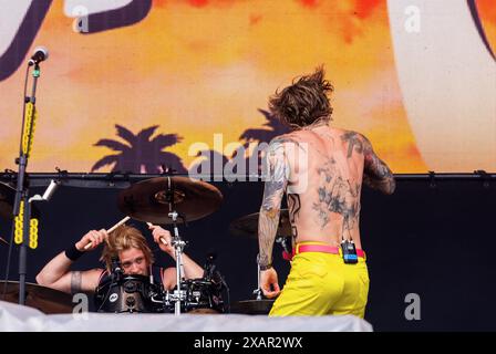 Norje, Svezia, 8 giugno 2024 THE DARKNESS (UK) si esibisce al Sweden Rock Festival crediti: PEO Mšller/Alamy Live News Foto Stock