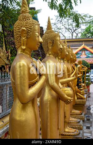 Statue di Buddha, Wat si Muang, Vientiane, Laos Foto Stock