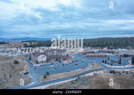 Vista aerea del Best Western Motel di Bryce Canyon City, Utah. Foto Stock