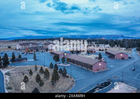 Vista aerea del Best Western Ruby Inn Motel a Bryce Canyon City, Utah. Foto Stock