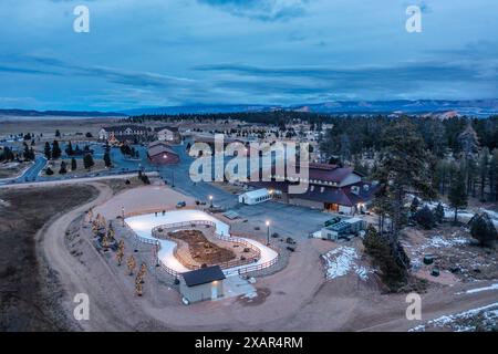 Pista di pattinaggio su ghiaccio a Bryce Canyon City, Utah. Foto Stock