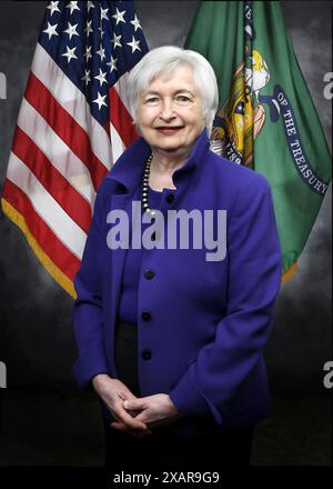 Janet Yellen. Ritratto del Segretario al Tesoro degli Stati Uniti, Janet Louise Yellen (B. 1946), ritratto ufficiale, 2021 Foto Stock