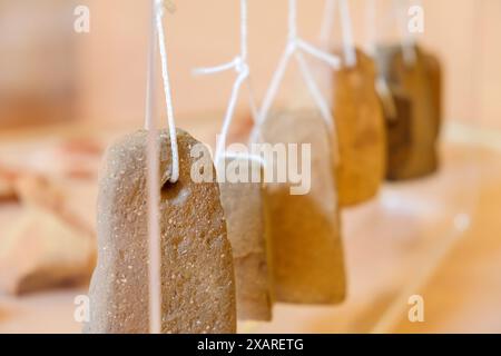 Telaio verticale romano, Museu Municipal de Ciutadella, Bastió de sa font, Ciutadella, Minorca, Isole baleari, Spagna. Foto Stock