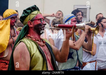 Mori e cristiani, festival de la Patrona, Pollanza, Maiorca, Isole baleari, Spagna. Foto Stock