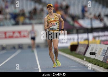 ROM, Italia. 8 giugno 2024. Atletica leggera: Campionati europei, 20km a piedi, uomini, finale, Leo Köpp dalla Germania in azione. Crediti: Michael Kappeler/dpa/Alamy Live News Foto Stock