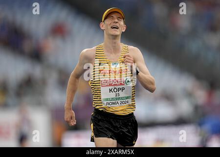 ROM, Italia. 8 giugno 2024. Atletica leggera: Campionati europei, 20km a piedi, uomini, finale, Leo Köpp dalla Germania in azione. Crediti: Michael Kappeler/dpa/Alamy Live News Foto Stock