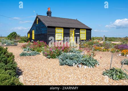 Prospect Cottage ex casa del regista Derek Jarman, Dungeness, Kent, Regno Unito Foto Stock