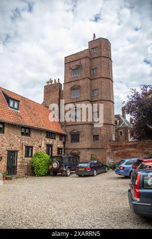 Clifton Tower, parte di Clifton House, una casa medievale utilizzata da un mercante locale quando Kings Lynn era un importante porto inglese. Foto Stock