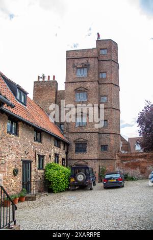 Clifton Tower, parte di Clifton House, una casa medievale utilizzata da un mercante locale quando Kings Lynn era un importante porto inglese. Foto Stock