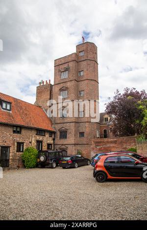 Clifton Tower, parte di Clifton House, una casa medievale utilizzata da un mercante locale quando Kings Lynn era un importante porto inglese. Foto Stock