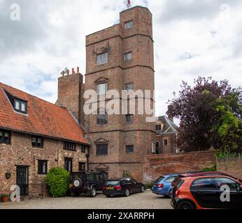 Clifton Tower, parte di Clifton House, una casa medievale utilizzata da un mercante locale quando Kings Lynn era un importante porto inglese. Foto Stock