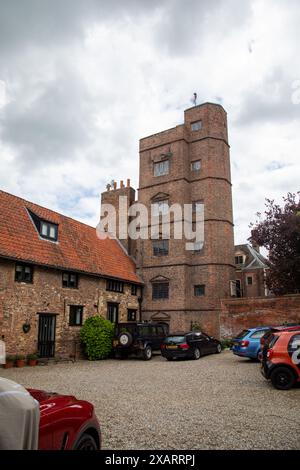 Clifton Tower, parte di Clifton House, una casa medievale utilizzata da un mercante locale quando Kings Lynn era un importante porto inglese. Foto Stock