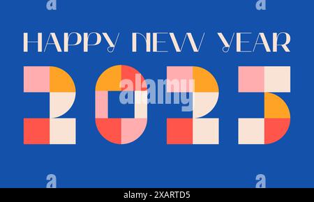 Vettore di progettazione felice anno nuovo 2025. Modello dal design brillante per festeggiare il nuovo anno. calendario 2025. Illustrazione vettoriale EPS 10 Illustrazione Vettoriale