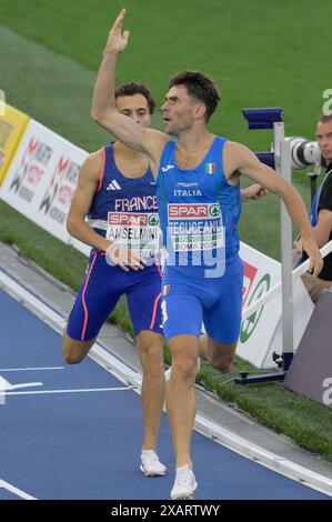 Roma, Italia. 8 giugno 2024. L'Italia Catalin Tecuceanu gareggia 800m uomini durante la 26esima edizione dei Campionati europei di atletica leggera di Roma 2024 allo Stadio Olimpico di Roma, Italia - sabato 8 giugno 2024 - Sport, Atletica (foto di Fabrizio Corradetti/LaPresse) crediti: LaPresse/Alamy Live News Foto Stock