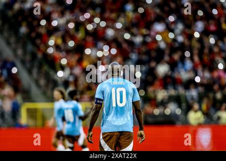 Bruxelles, Belgio. 8 giugno 2024. Romelu Lukaku belga nella foto durante una partita amichevole di calcio tra la nazionale belga dei Red Devils e la nazionale lussemburghese, allo stadio King Baudouin (Stade ROI Baudouin - Koning Boudewijnstadion), a Bruxelles, sabato 8 giugno 2024. I Red Devils si stanno preparando per i prossimi Campionati europei di Euro 2024 in Germania. BELGA PHOTO BRUNO FAHY credito: Belga News Agency/Alamy Live News Foto Stock