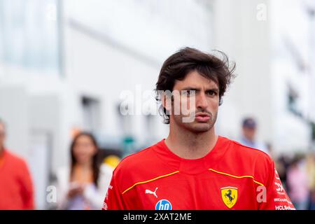 Carlos Sainz Jr. (ESP) - Scuderia Ferrari - Ferrari SF-24 - Ferrari durante la Formula 1 AWS Grand Prix du Canada 2024, Montreal, Quebec, Canada, dal 6 giugno al 9 giugno - Round 9 of 24 of 2024 F1 World Championship Foto Stock