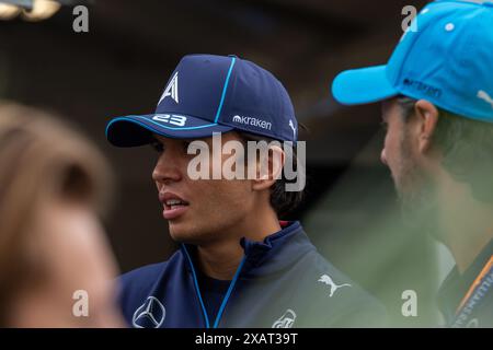 Alexander Albon (THA) - Williams Racing - Williams FW46 - Mercedes durante la Formula 1 AWS Grand Prix du Canada 2024, Montreal, Quebec, Canada, dal 6 giugno al 9 giugno - Round 9 of 24 of 2024 F1 World Championship Foto Stock