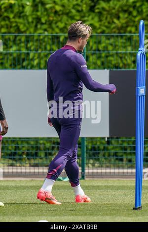 Enfield, Regno Unito. 6 giugno 2024. England Jack Grealish durante l'England Training session davanti all'amichevole International vs Islanda al Tottenham Hotspur Training Ground, Enfield, Inghilterra, Regno Unito il 6 giugno 2024 Credit: Every Second Media/Alamy Live News Foto Stock