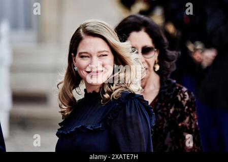 Antonin Burat/le Pictorium - visita di Stato del presidente degli Stati Uniti Joe Biden in Francia. 8 giugno 2024. Francia/Parigi - Lea Seydoux durante una cena di stato all'Elysee Palace, a Parigi, l'8 giugno 2024, nell'ambito di una visita di stato del presidente degli Stati Uniti Joe Biden. Crediti: LE PICTORIUM/Alamy Live News Foto Stock