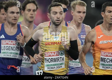 ROM, Italia. 8 giugno 2024. Atletica leggera, Campionati europei, Campionati europei: Maximilian Thorwirth, Germania, 5000 m finale ai Campionati europei. Crediti: Michael Kappeler/dpa/Alamy Live News Foto Stock