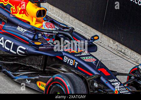 Max Verstappen (NED) - Oracle Red Bull Racing - Red Bull RB20 - Honda RBPT durante la Formula 1 AWS Grand Prix du Canada 2024, Montreal, Quebec, Canada, dal 6 al 9 giugno - Round 9 of 24 of 2024 World Championship Foto Stock