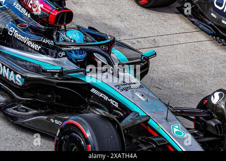 Montreal, Quebec, Canada. 8 giugno 2024. Pole sitte George Russell (GBR) - Mercedes-AMG PETRONAS F1 Team - Mercedes W15 - Mercedes e Performance.durante la Formula 1 AWS Grand Prix du Canada 2024, Montreal, Quebec, Canada, dal 6 al 9 giugno - Round 9 of 24 of 2024 F1 World Championship (immagine di credito: © Alessio De Marco/ZUMA Press Wire) SOLO PER USO EDITORIALE! Non per USO commerciale! Foto Stock