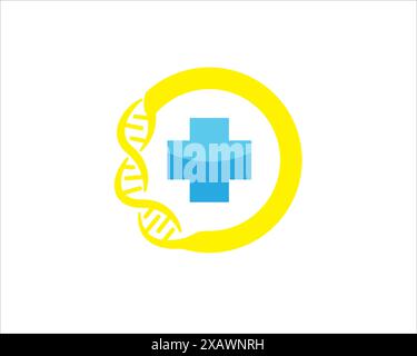 circle dna health logo disegni per il servizio medico Illustrazione Vettoriale