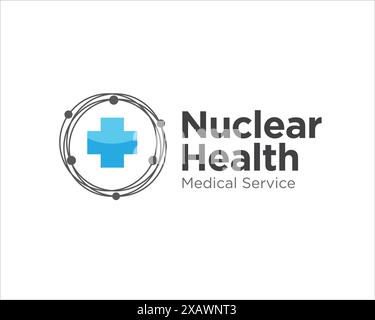 disegni del logo della salute nucleare per il servizio e la cura medici Illustrazione Vettoriale