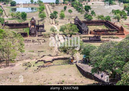 Wat Pho (o Wat Phu) rovina del tempio sito UNESCO, Champasak, Laos Foto Stock