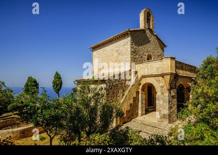 Monastero di Miramar, oratorio del 1877, Valldemossa, Sierra de Tramuntana, Maiorca, Spagna. Foto Stock